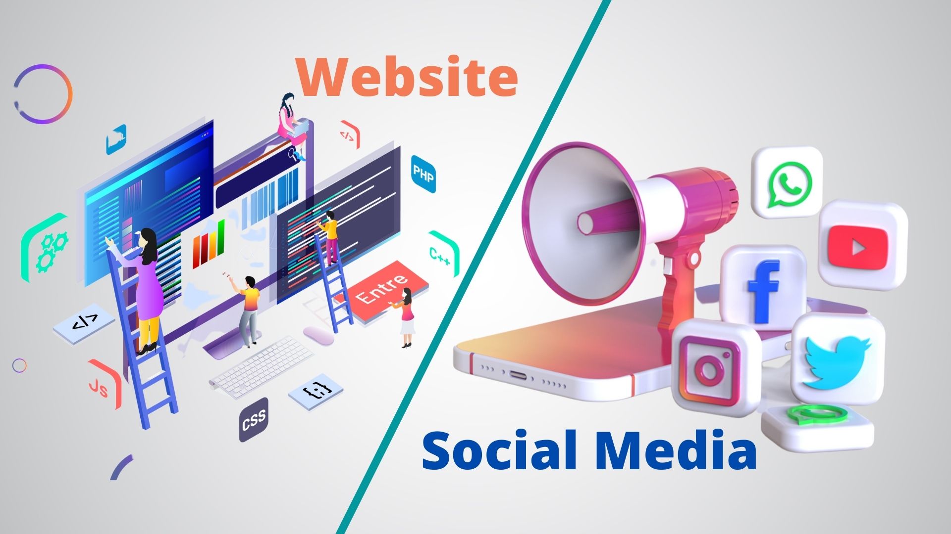Website vs social media page comparison