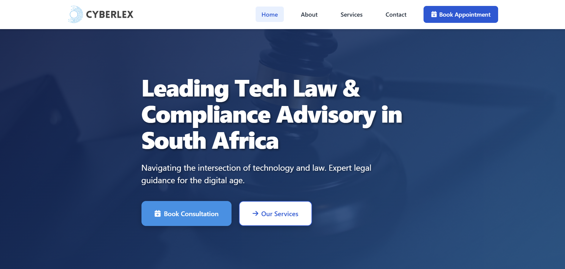 Screenshot of the CyberLex website